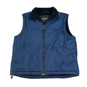 Timberland Navy Full Zip Weatherproof Outerwear Fleece Lined Vest Mens Sz Large